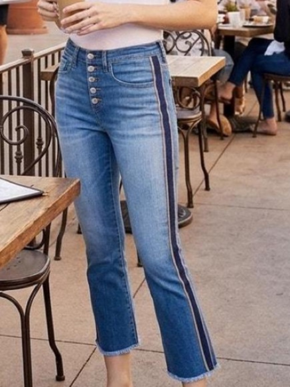 Veronica Beard Carolyn Baby Boot Jeans Blue Stripe